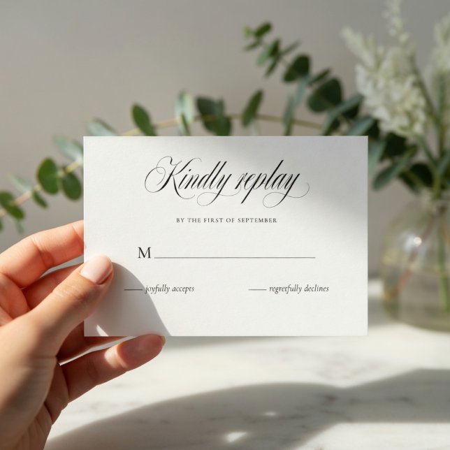 Elegant Minimalist Wedding RSVP Card (Creator Uploaded)