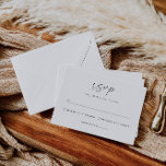 Elegant Minimalist Wedding RSVP Card<br><div class="desc">This is a modern minimalist RSVP card template featuring a beautiful calligraphy font and simple, elegant font pairing . Edit most wording and all colors. The word "RSVP"' is not editable, but the colors can be changed. // For matching items, please visit the "ALICE" collection in the Sincerely By Nicole...</div>