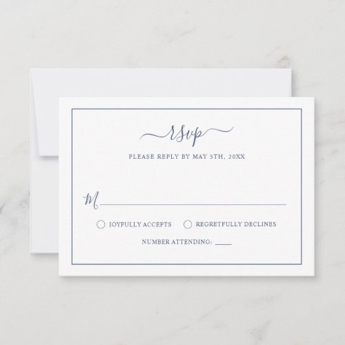 Elegant Minimalist Wedding RSVP Card