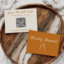 Elegant Minimalist Wedding RSVP QR Code Card