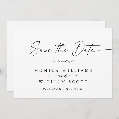 Elegant Minimalist Wedding Save The Date