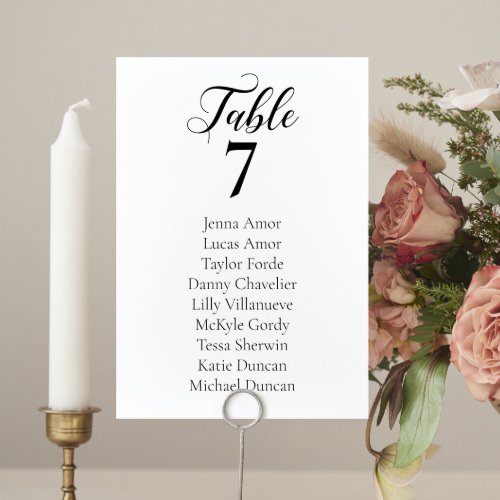 Elegant Minimalist Wedding Seating Chart Cards