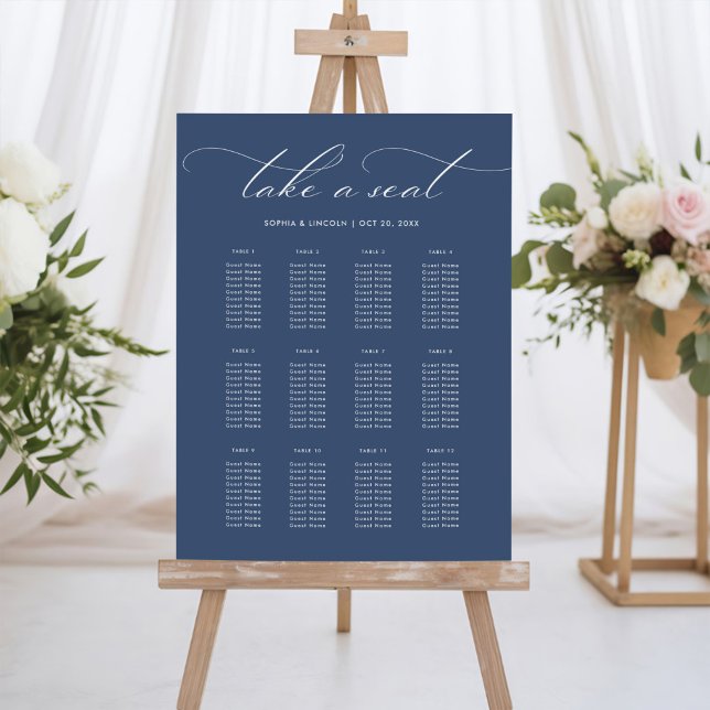 Elegant Minimalist Wedding Seating Chart Foam Board (Creator Uploaded)