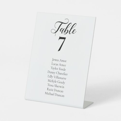 Elegant Minimalist Wedding Seating Chart Pedestal Sign