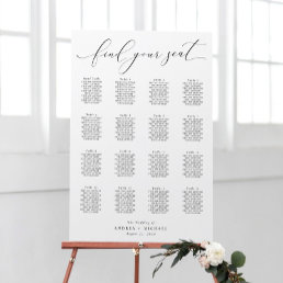 Elegant Minimalist Wedding Seating Chart Poster