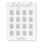 Elegant Minimalist Wedding Seating Chart Poster