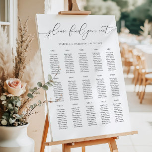 Elegant Minimalist Wedding Seating Chart Sign
