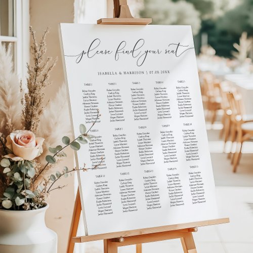 Elegant Minimalist Wedding Seating Chart Sign