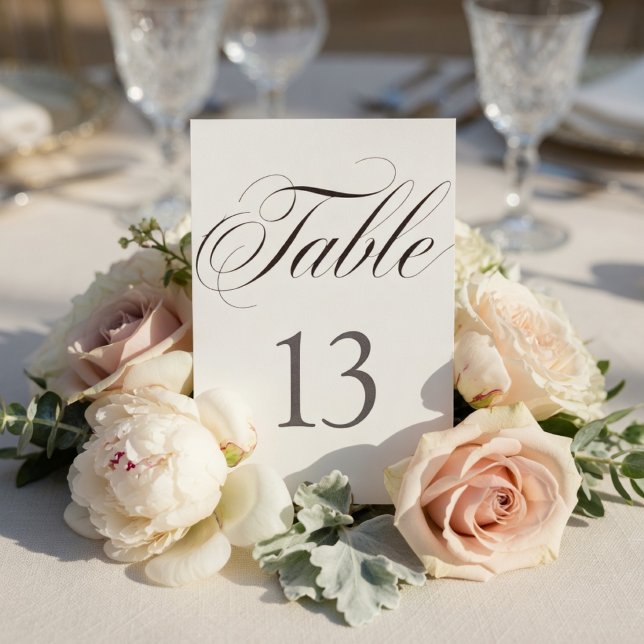 Elegant Minimalist Wedding  Table Number (Creator Uploaded)
