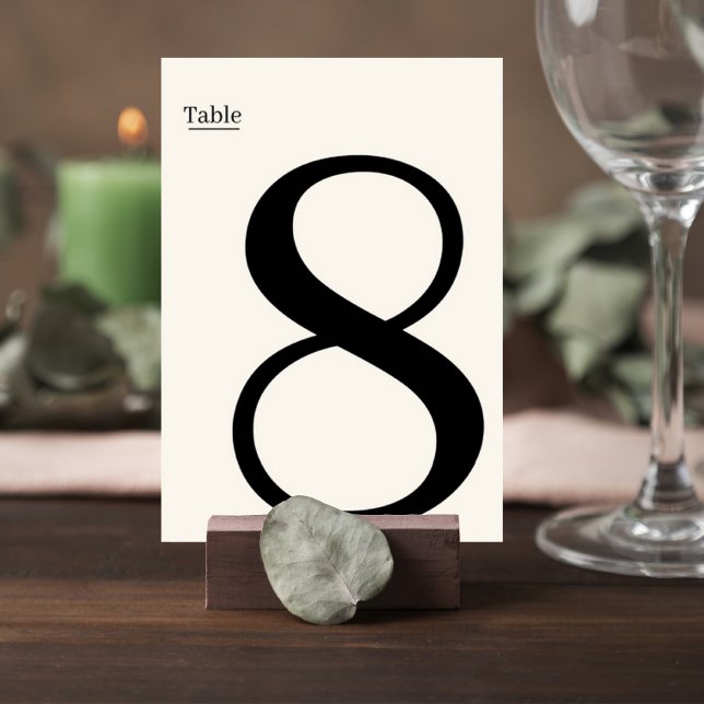Elegant Minimalist Wedding Table Number Card (Creator Uploaded)