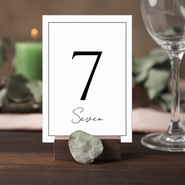 Elegant Minimalist Wedding Table Number Card (Creator Uploaded)