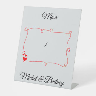 Elegant Minimalist Wedding Table Number Pedestal Sign
