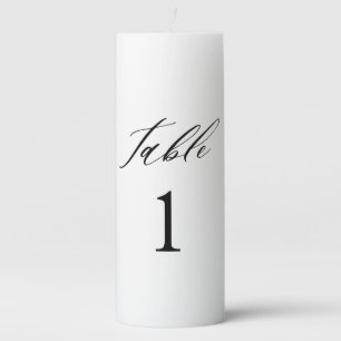 Elegant Minimalist Wedding Table Number Pillar Candle