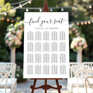 Elegant Minimalist Wedding Table Seating Chart Foam Board