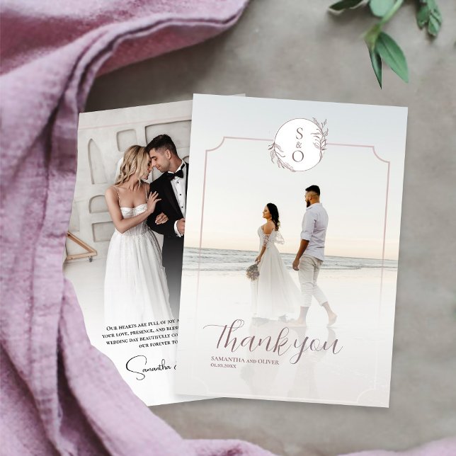 Elegant Minimalist  Wedding Thank You Card (Creator Uploaded)