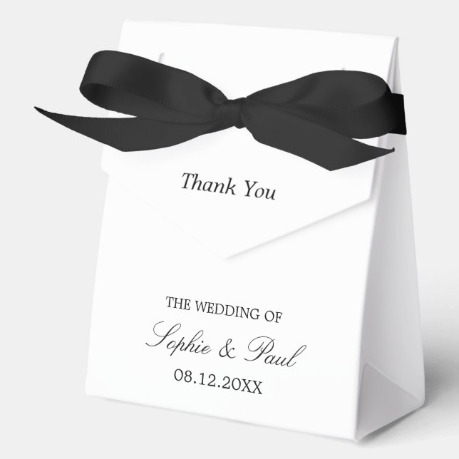 Elegant Minimalist Wedding Thank You Favor Box (Front)