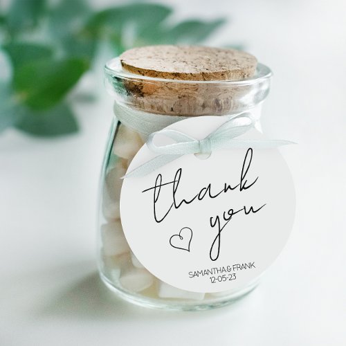 Elegant Minimalist Wedding Thank You Favor Tags