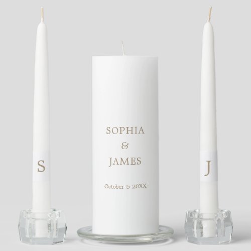 Elegant Minimalist Wedding Unity Candle Set