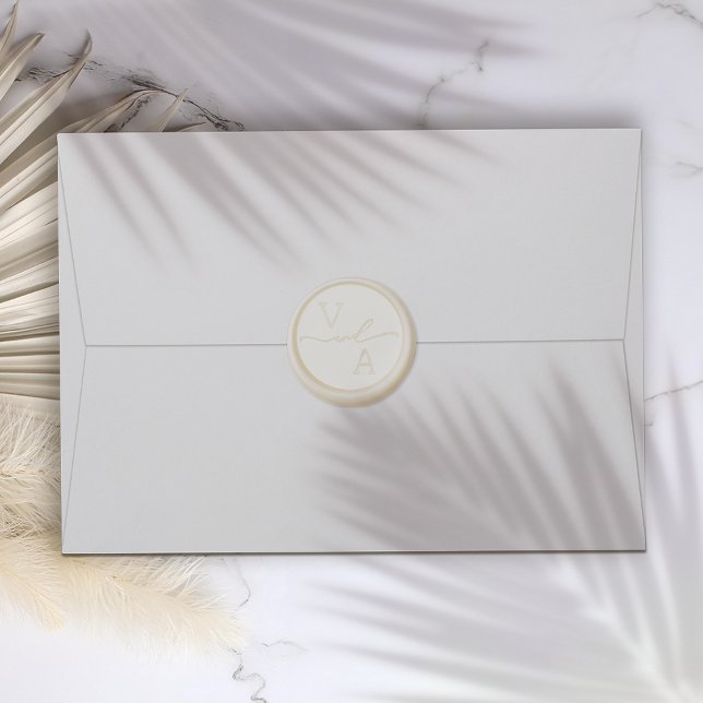 Elegant Minimalist Wedding Wax Seal Sticker (Creator Uploaded)