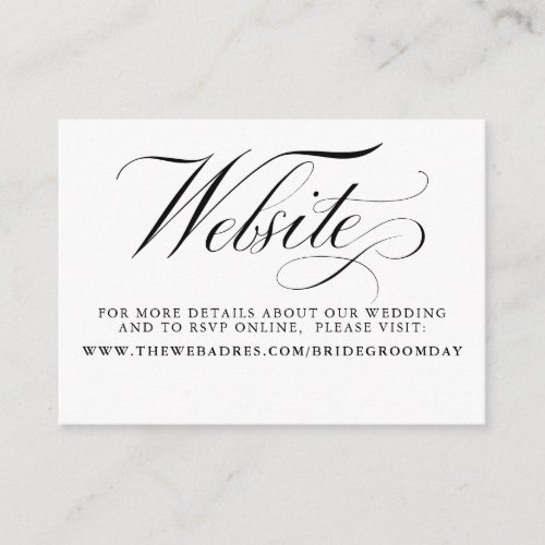 Elegant Minimalist Wedding Website Enclosure Card