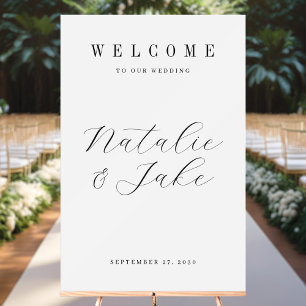 Elegant Minimalist Wedding Welcome Acrylic Sign