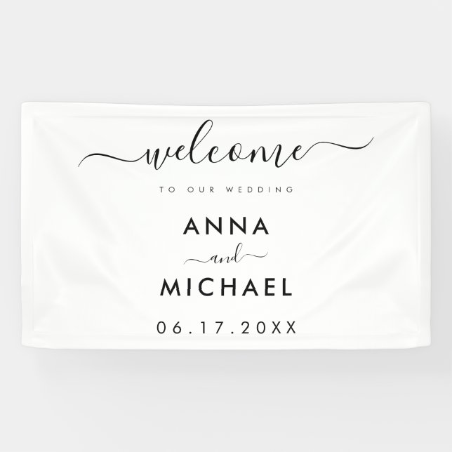Elegant Minimalist Wedding Welcome Banner (Horizontal)