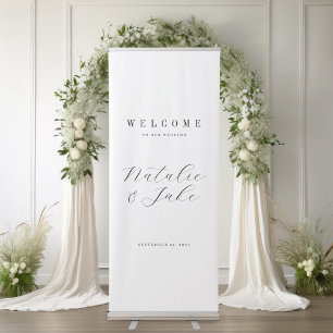 Elegant Minimalist Wedding Welcome Retractable Banner