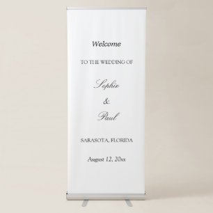 Elegant Minimalist Wedding Welcome Retractable Banner