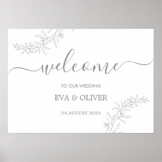 Elegant Minimalist Wedding Welcome Sign