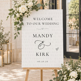 Elegant Minimalist Wedding Welcome Sign