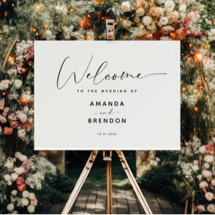 Elegant Minimalist Wedding Welcome Sign