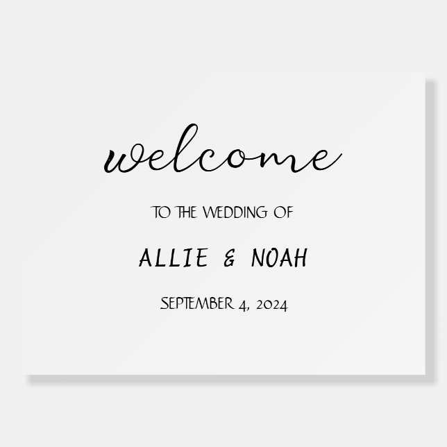 Elegant & Minimalist Wedding Welcome Sign (Front)