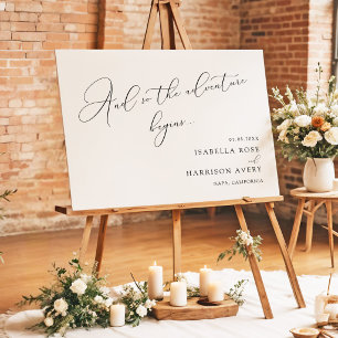 Elegant Minimalist Wedding Welcome Sign Foam Board