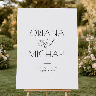 Elegant Minimalist Wedding Welcome Sign Foam Board