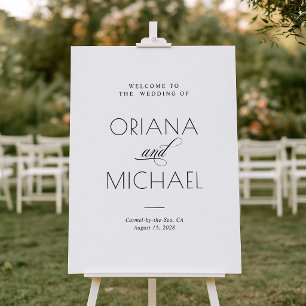 Elegant Minimalist Wedding Welcome Sign Foam Board