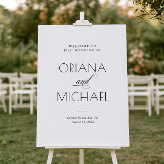 Elegant Minimalist Wedding Welcome Sign Foam Board