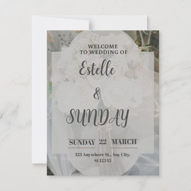 Elegant Minimalist Wedding Welcome Sign Holiday Card (Front)