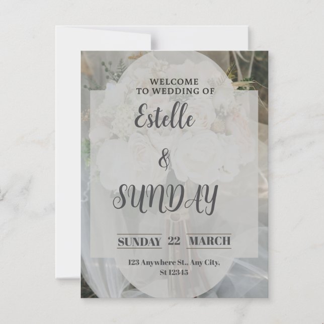 Elegant Minimalist Wedding Welcome Sign Magnetic Invitation (Front)