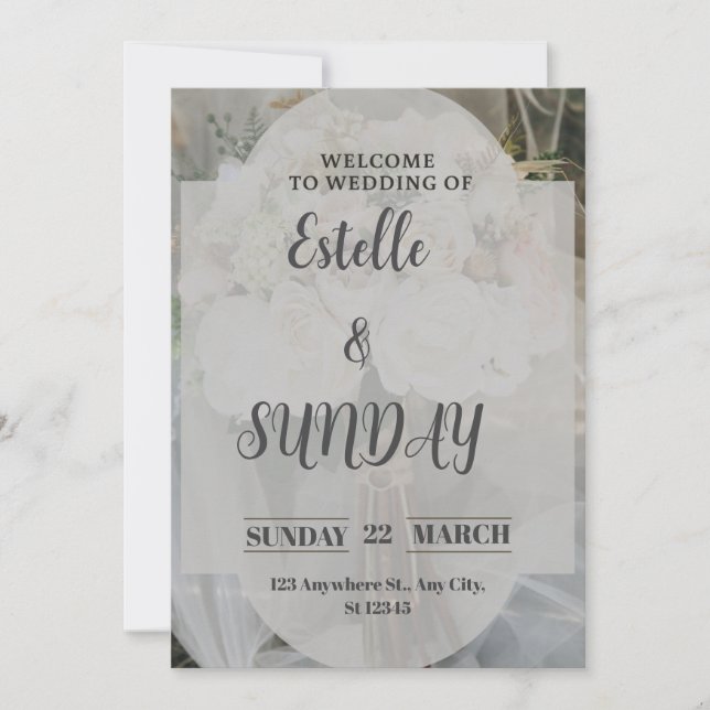 Elegant Minimalist Wedding Welcome Sign Save The Date (Front)
