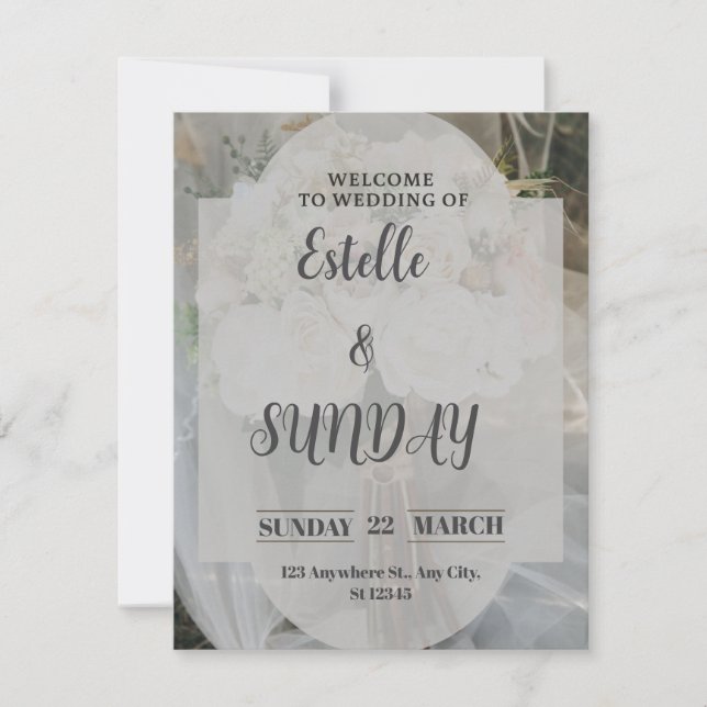 Elegant Minimalist Wedding Welcome Sign Thank You Card (Front)