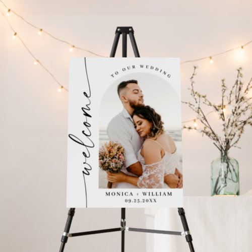 Elegant Minimalist Welcome Photo Wedding Foam Board