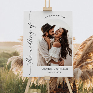 Elegant Minimalist Welcome Photo Wedding Foam Board