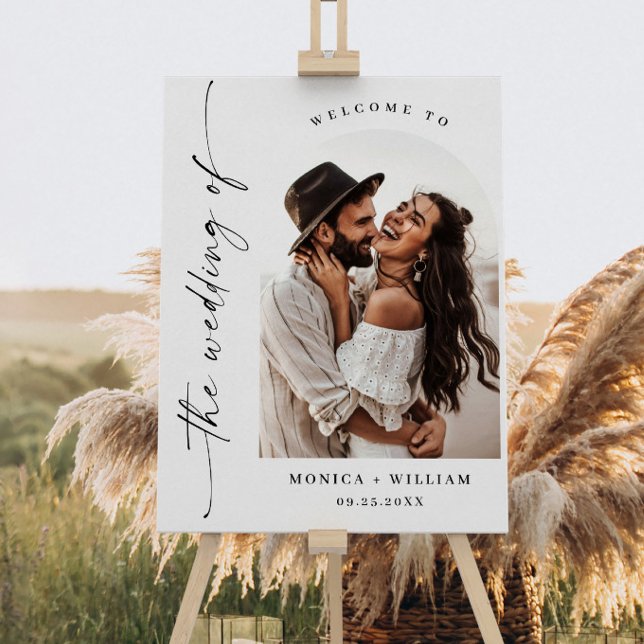 Elegant Minimalist Welcome Photo Wedding Foam Board (Creator Uploaded)