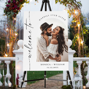 Elegant Minimalist Welcome Photo Wedding Foam Board