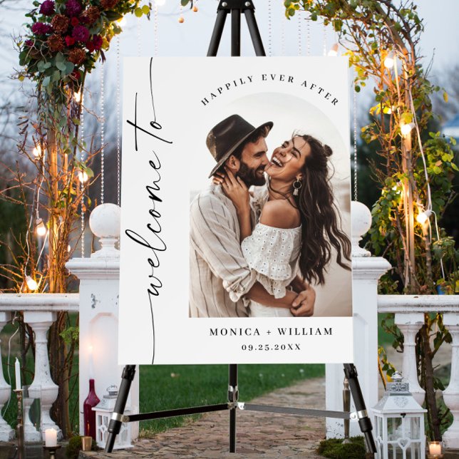 Elegant Minimalist Welcome Photo Wedding Foam Board (Creator Uploaded)