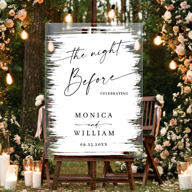 Elegant Minimalist WELCOME Rehearsal Dinner Acrylic Sign (Creator Uploaded)