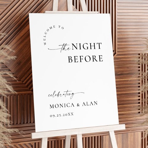 Elegant Minimalist Welcome Rehearsal Dinner Foam Board