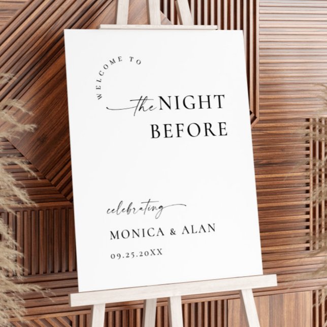 Elegant Minimalist Welcome Rehearsal Dinner Foam Board (Creator Uploaded)