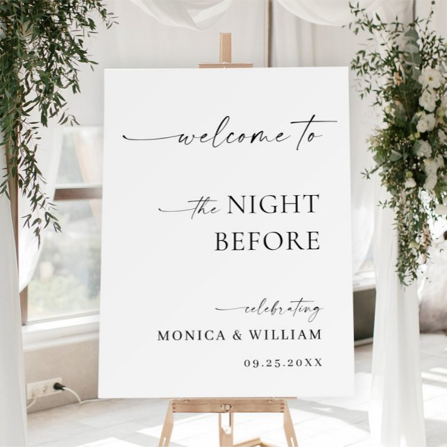 Elegant Minimalist Welcome Rehearsal Dinner Foam Board (Creator Uploaded)