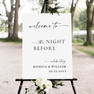 Elegant Minimalist Welcome Rehearsal Dinner Foam Board